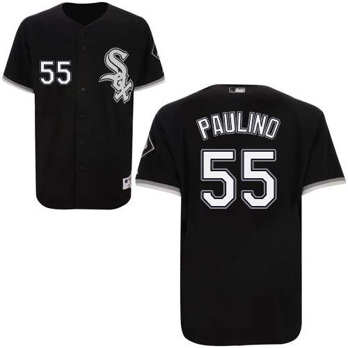 Felipe Paulino #55 mlb Jersey-Chicago White Sox Women's Authentic Alternate Home Black Cool Base Baseball Jersey